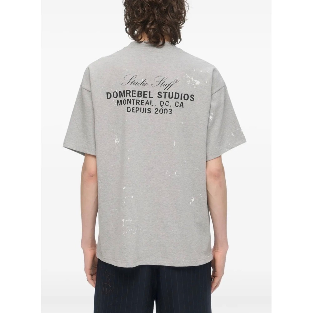 Domrebel Studios Montreal Studio Staff Grey Paint Splatter T-Shirt XXL NEW